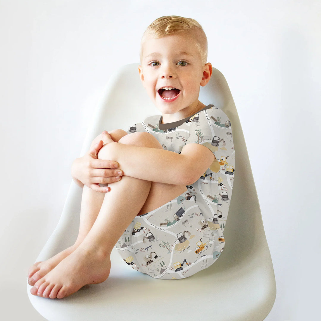 Diggers Route Map Two Piece Short Sleeve Shorts Pajama Set , Diggers Route Map Two Piece Short Sleeve Shorts Pajama Set - 12-18M
