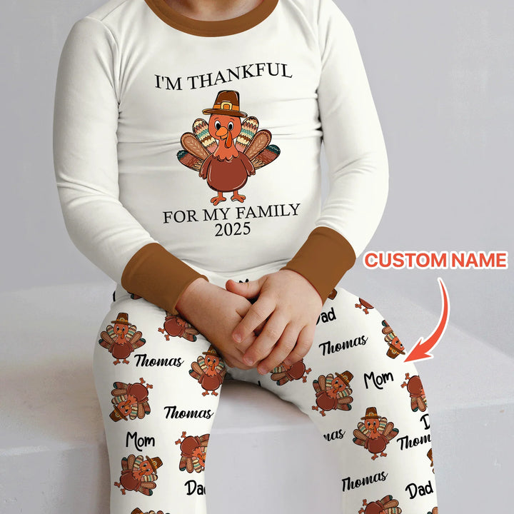 Zweiteiliges Langarm-Pyjama-Set mit Sommerfrüchten