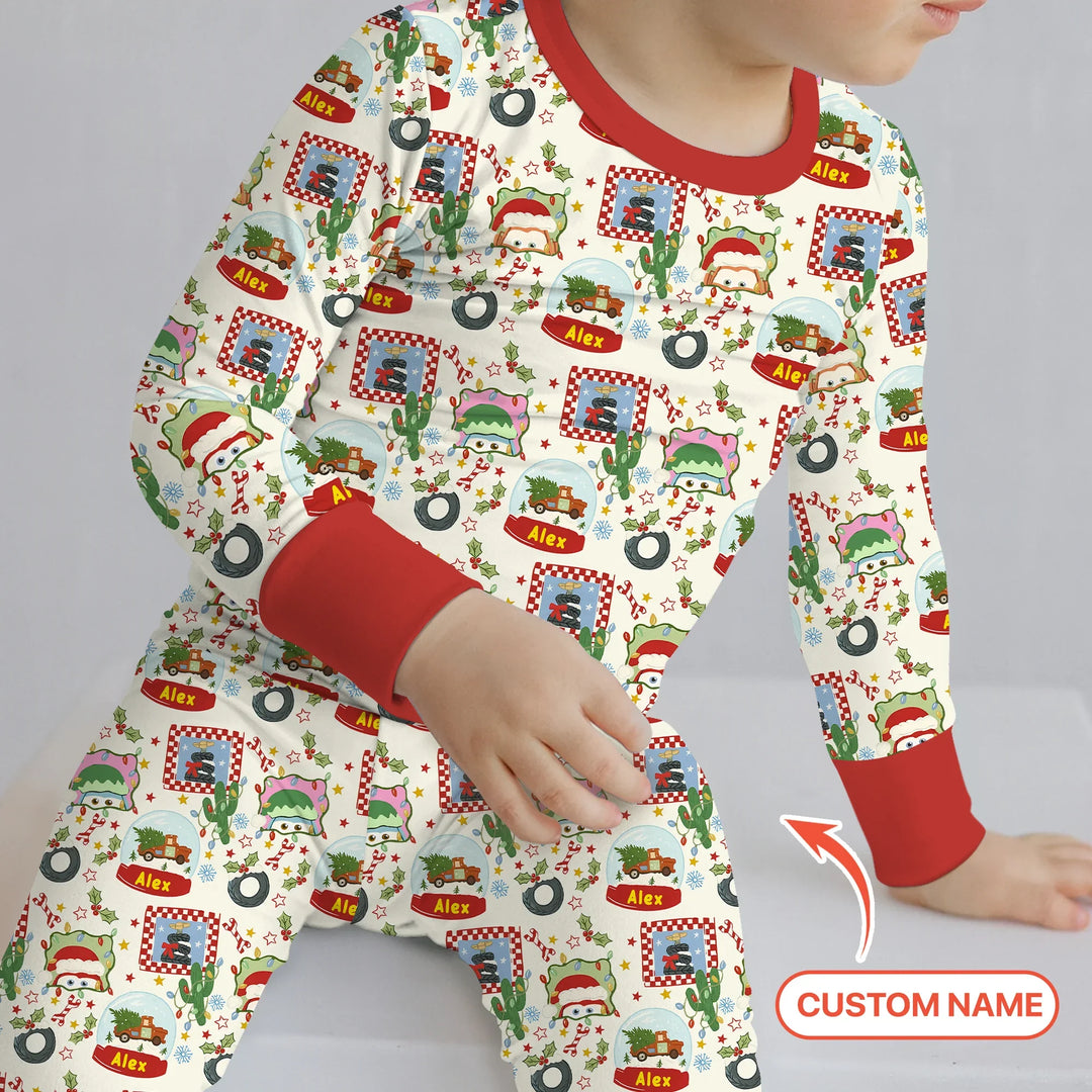 Zweiteiliges Langarm-Pyjama-Set mit Sommerfrüchten