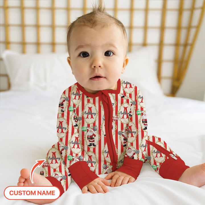 Custom Name Santa Stripes Convertible Zippy