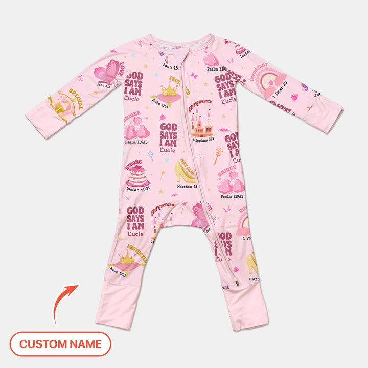 Custom Name God Says I Am Girl Custom Name Convertible Zippy , Custom Name God Says I Am Girl Custom Name Convertible Zippy - 0-3M