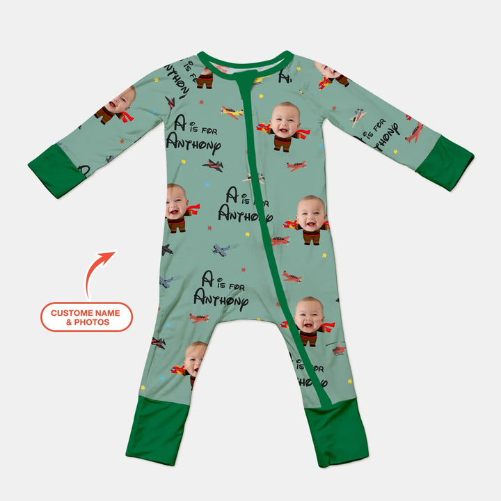 Gerippte Babykleidung mit individuellem Foto - Weich & Skizzenhaft