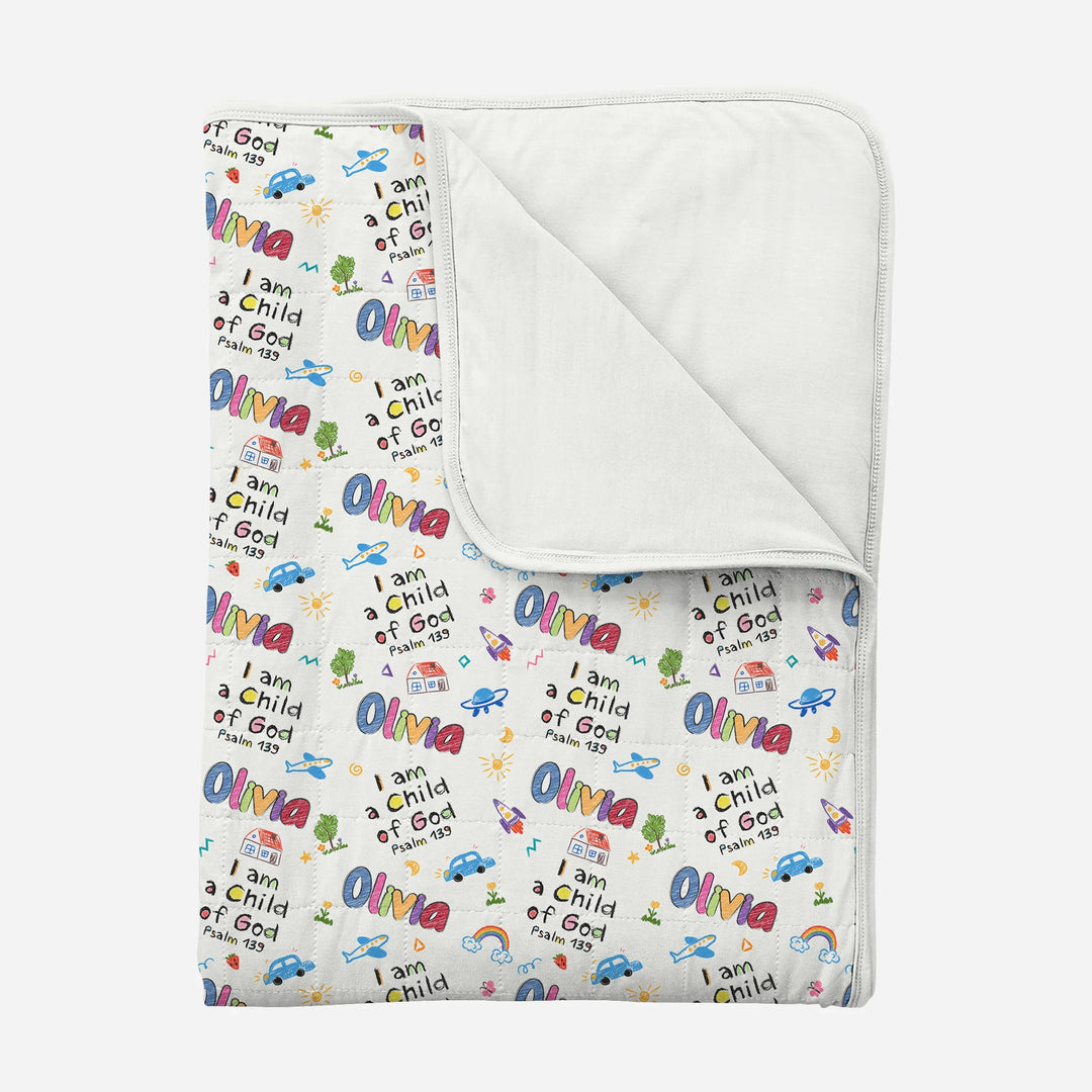 Custom Name "I am a Child of God" - Toddler Blanket , Custom Name "I am a Child of God" - Toddler Blanket - Default Title