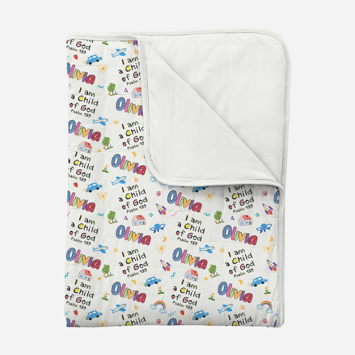 Custom Name "I am a Child of God" - Toddler Blanket , Custom Name "I am a Child of God" - Toddler Blanket - Default Title