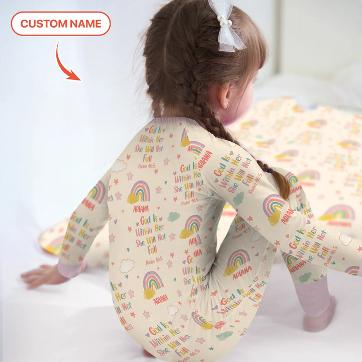 God Is Within Her She Will Not Fall Custom Name Convertible Zippy , God Is Within Her She Will Not Fall Custom Name Convertible Zippy - 0-3M