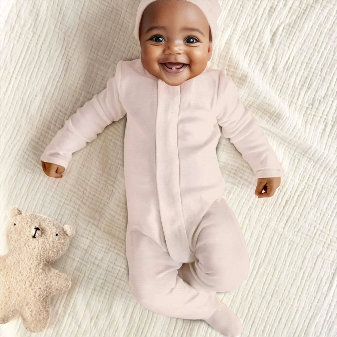 Blush Magnetic Footie Romper , Blush Magnetic Footie Romper - Newborn