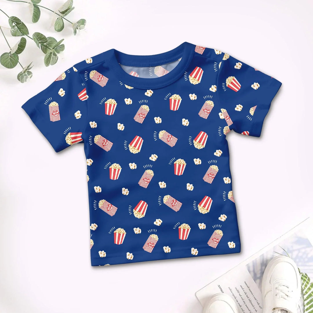 Popcorn Two Piece Short Sleeve Shorts Pajama Set , Popcorn Two Piece Short Sleeve Shorts Pajama Set - 12-18M