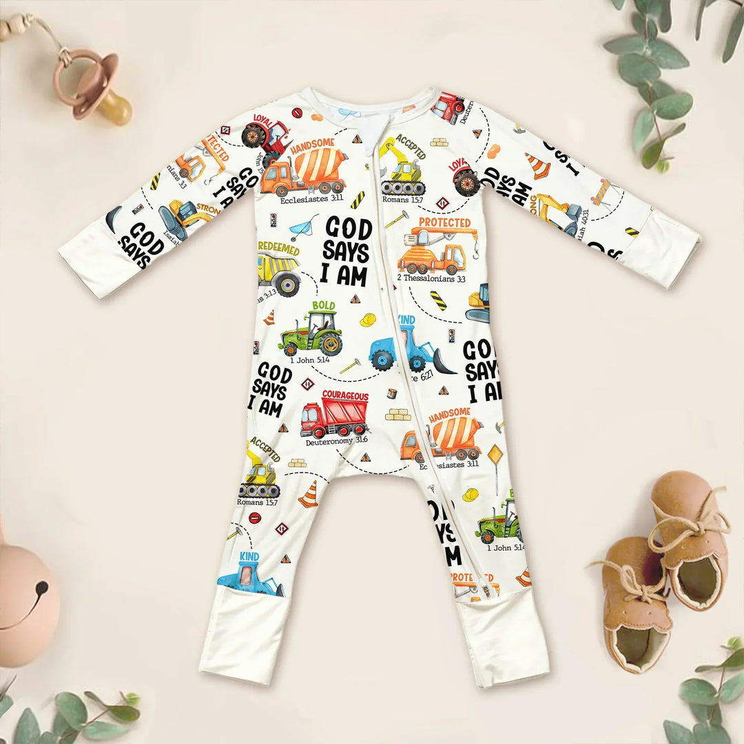God Says I Am Boy Convertible Zippy , God Says I Am Boy Convertible Zippy - 0-3M / White