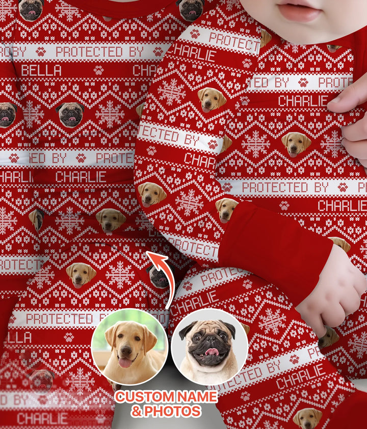 Custom Dog Photo Fair Isle Christmas Convertible Zippy , Custom Dog Photo Fair Isle Christmas Convertible Zippy - 0-3M