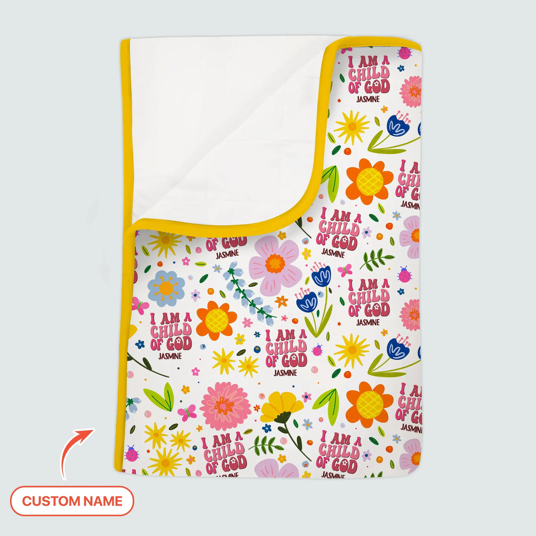 Ich bin ein Kind Gottes, benutzerdefinierter Name, Mädchen, Kleinkinddecke