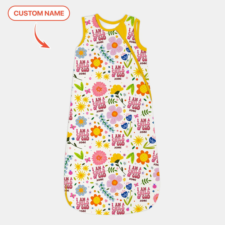 I Am A Child Of God Custom Name Girl Sleep Bag