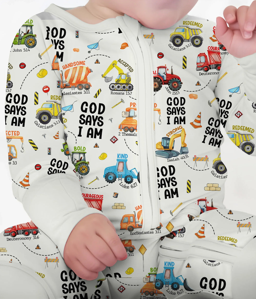 God Says I Am Boy Convertible Zippy , God Says I Am Boy Convertible Zippy - 0-3M / White