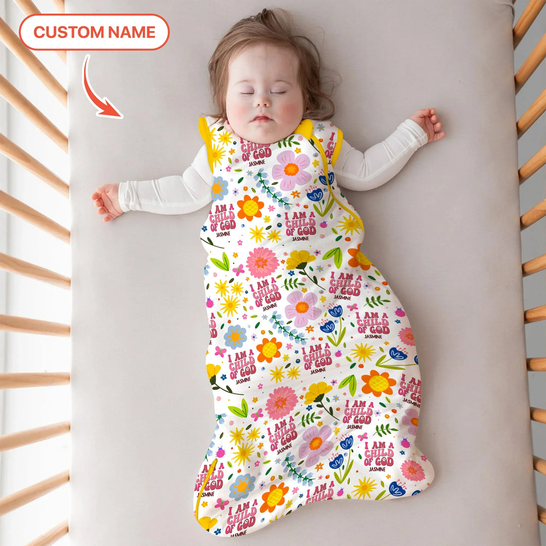I Am A Child Of God Custom Name Girl Sleep Bag