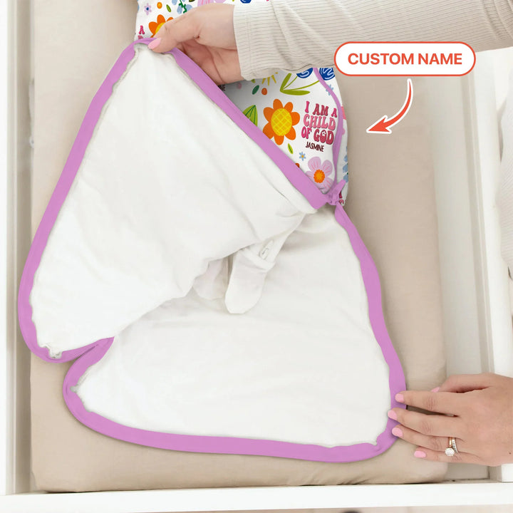 I Am A Child Of God Custom Name Girl Sleep Bag