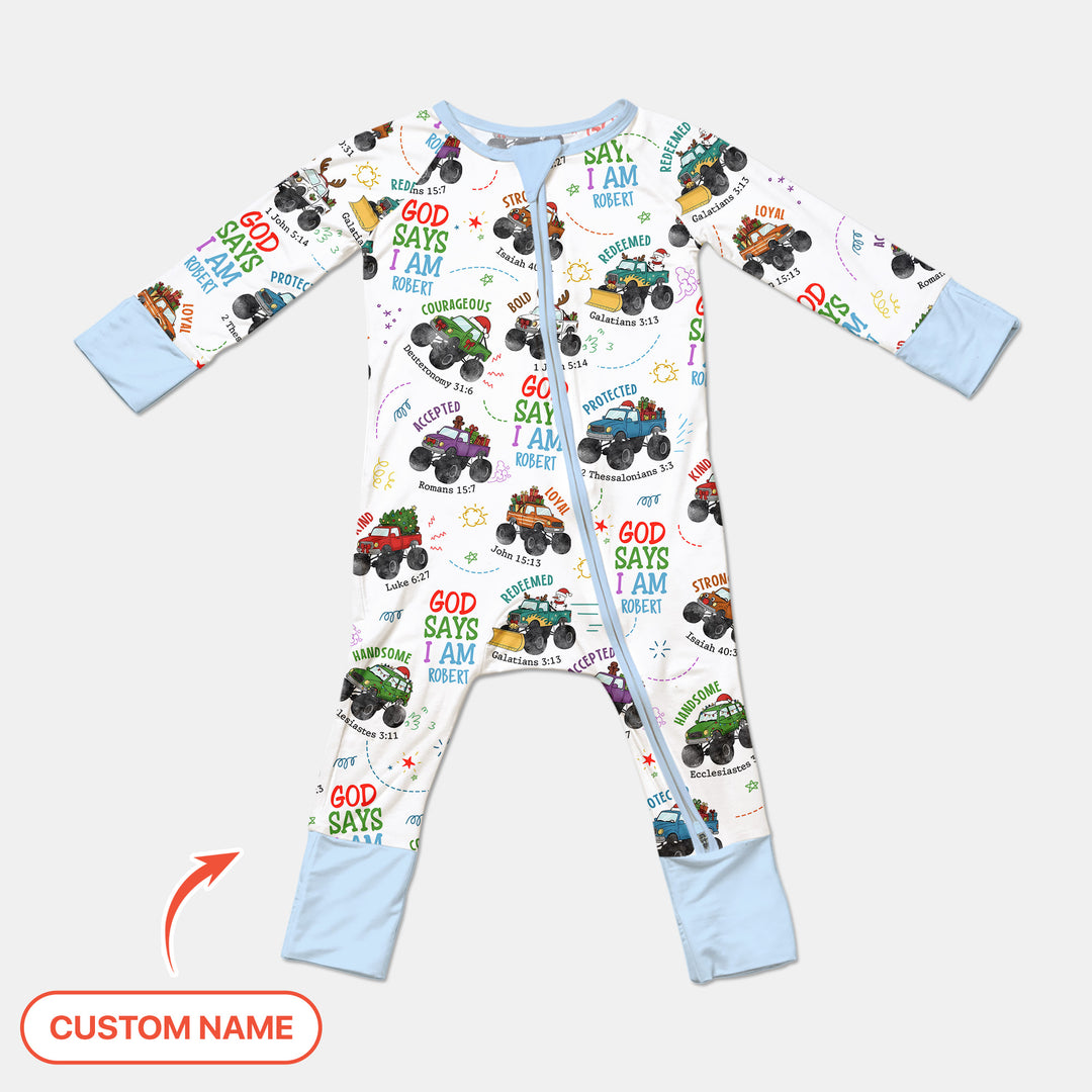 Personalized God Says I Am Christmas Monster Truck Convertible Zippy