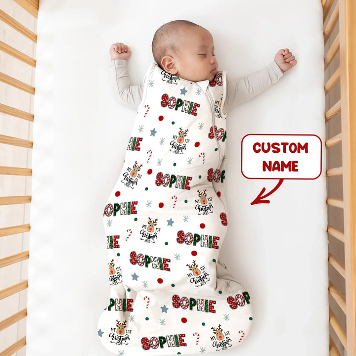 Custom Name "My First Christmas 2025" - Sleep Bag (S) , Custom Name "My First Christmas 2025" - Sleep Bag (S) - XS / 0.5 TOG