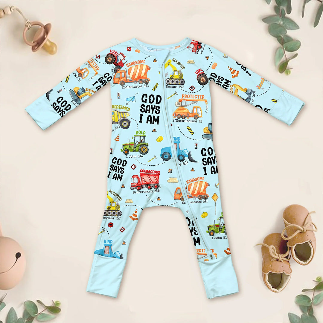 God Says I Am Boy Convertible Zippy , God Says I Am Boy Convertible Zippy - 0-3M / Blue