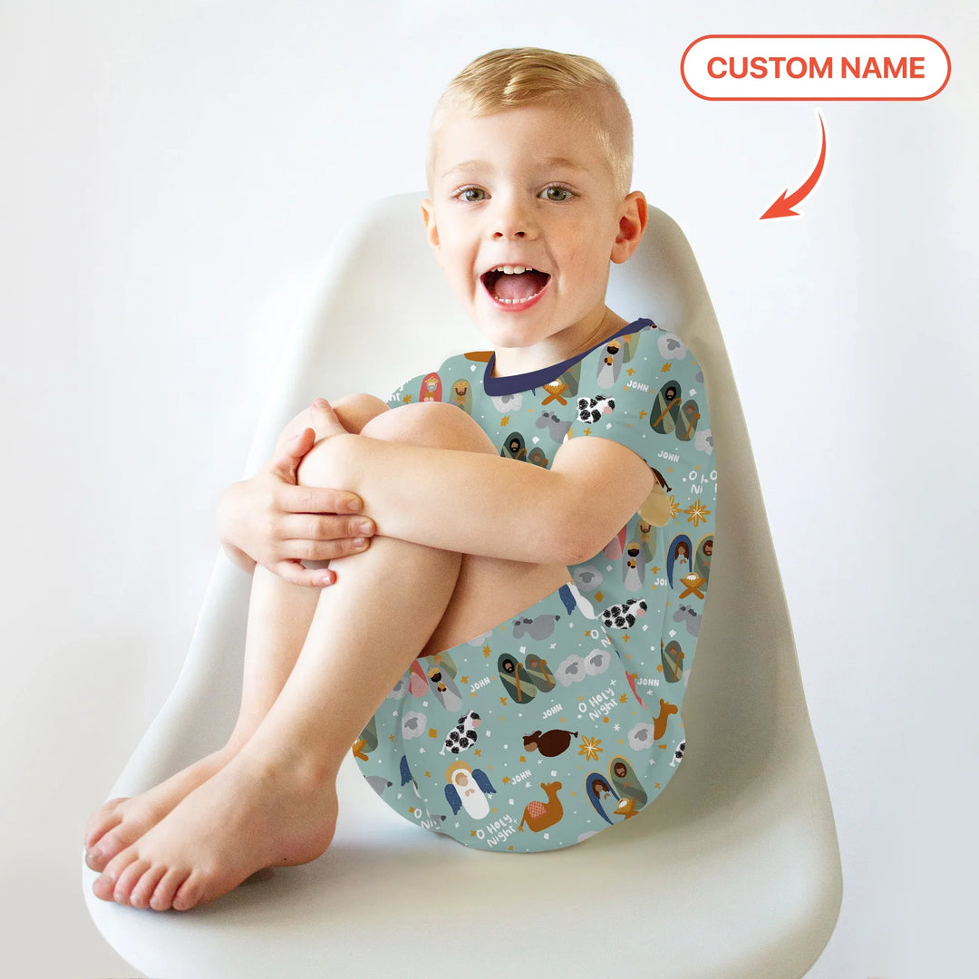 Zweiteiliges Pyjama-Set mit kurzen Ärmeln und Shorts im Sommer-Design