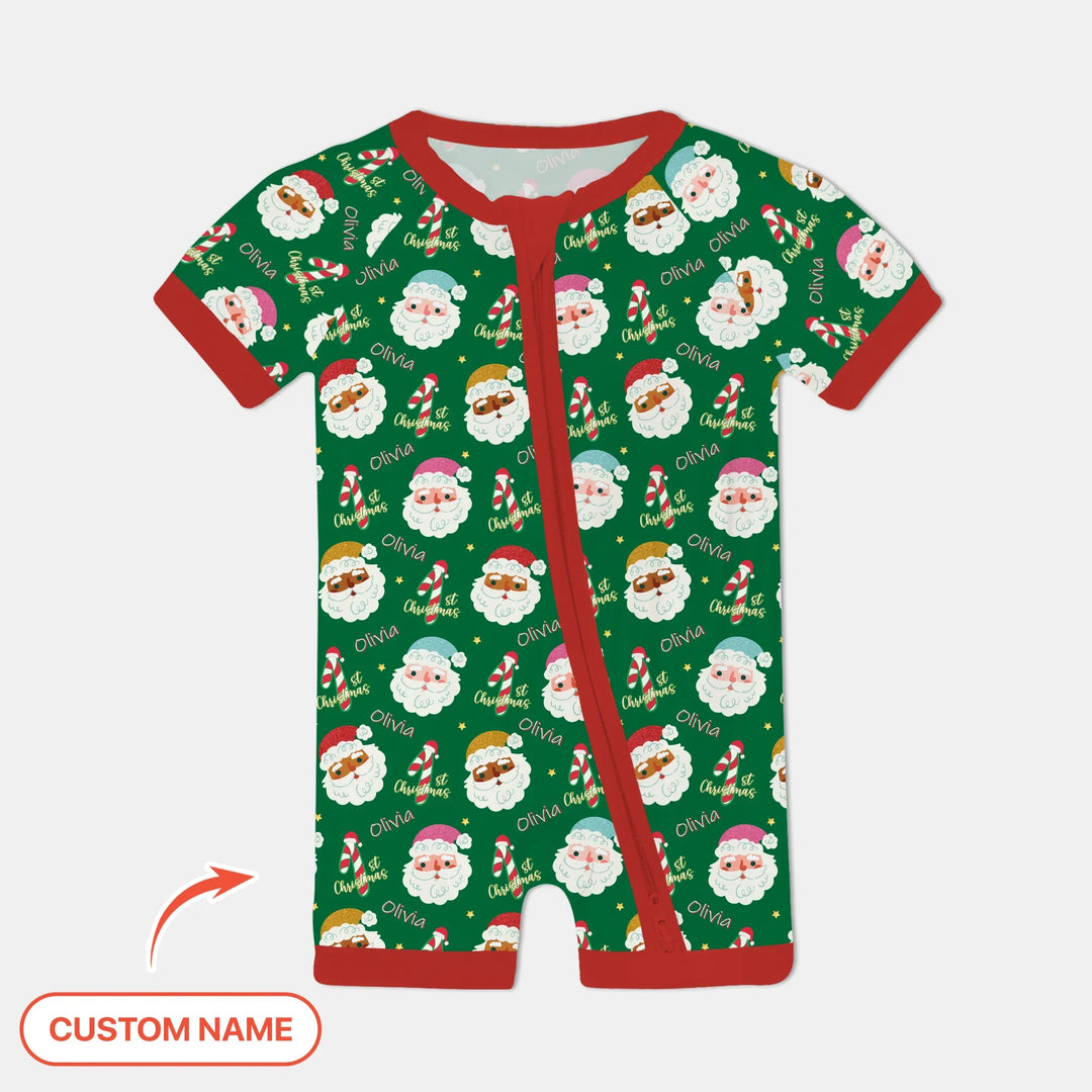 Personalized 1st Christmas Shorty Zippy , Personalized 1st Christmas Shorty Zippy - 0-3M