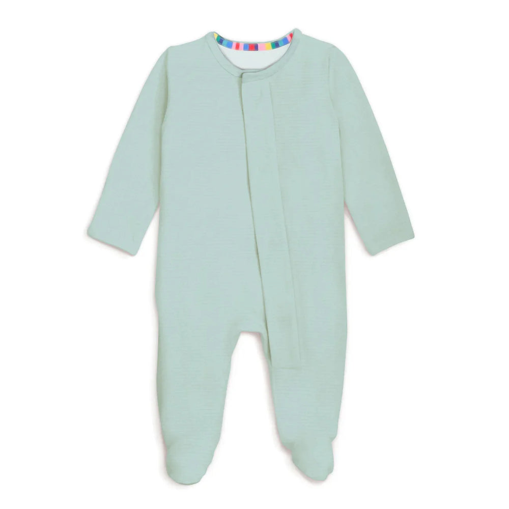 Sage Magnetic Footie Romper , Sage Magnetic Footie Romper - Newborn