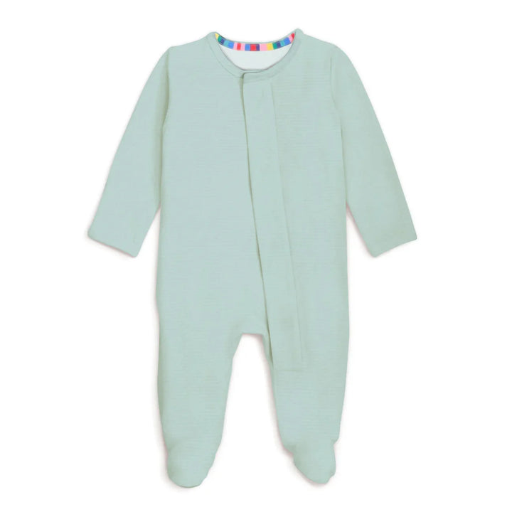 Sage Magnetic Footie Romper , Sage Magnetic Footie Romper - Newborn