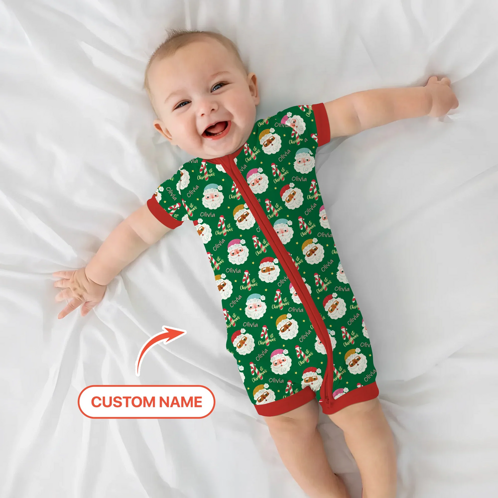 Personalized 1st Christmas Shorty Zippy , Personalized 1st Christmas Shorty Zippy - 0-3M