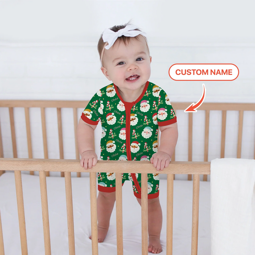 Personalized 1st Christmas Shorty Zippy , Personalized 1st Christmas Shorty Zippy - 0-3M