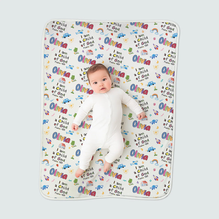 Custom Name "I am a Child of God" - Toddler Blanket , Custom Name "I am a Child of God" - Toddler Blanket - Default Title
