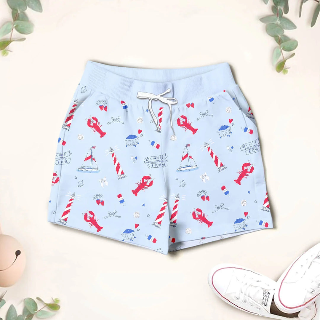 East Coast Two Piece Short Sleeve Shorts Pajama Set , East Coast Two Piece Short Sleeve Shorts Pajama Set - 12-18M