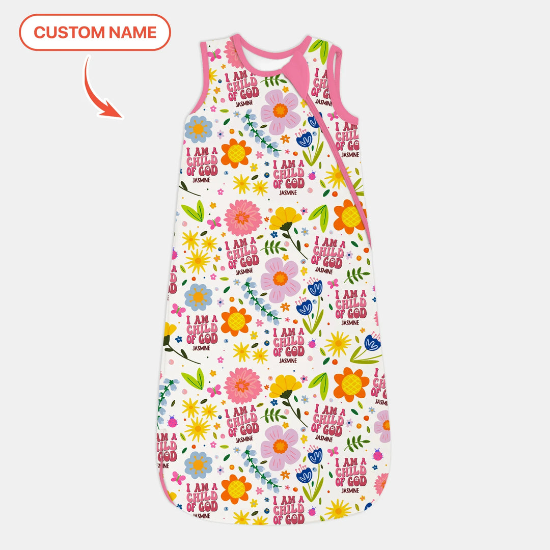 I Am A Child Of God Custom Name Girl Sleep Bag