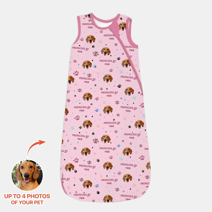 Custom Dog Photos "Protected By" Pawfect Blue Sleep Bag , Custom Dog Photos "Protected By" Pawfect Blue Sleep Bag - XS / 0.5 TOG