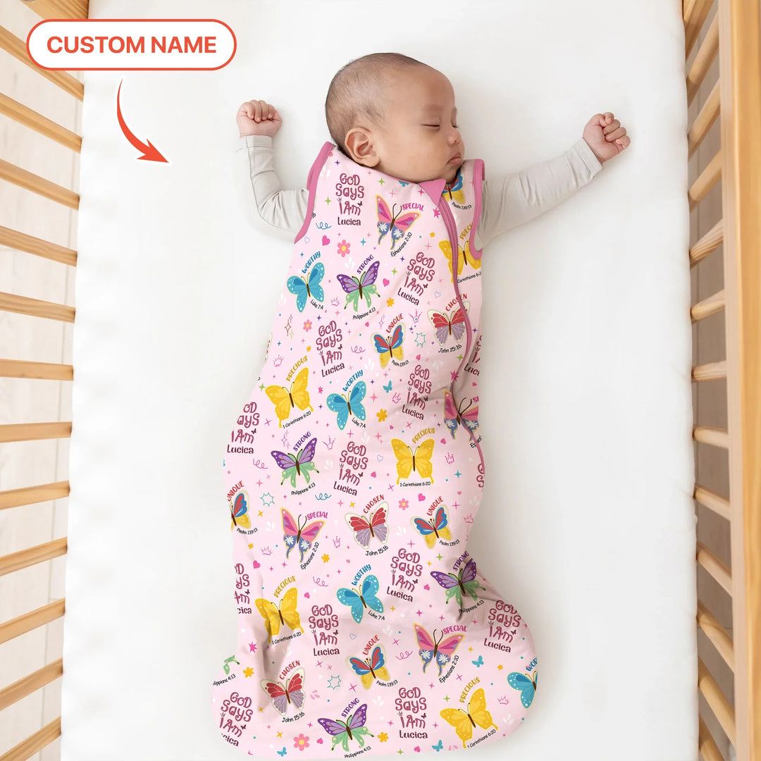 God Says I Am Custom Name Girl Sleep Bag 1.0 , God Says I Am Custom Name Girl Sleep Bag 1.0 - XS