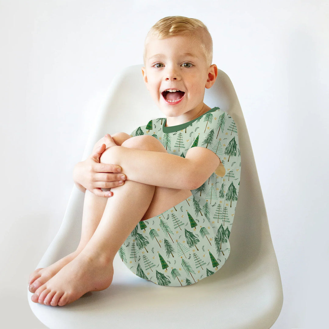 Green Christmas Tree Farm Two Piece Short Sleeve Shorts Pajama Set , Green Christmas Tree Farm Two Piece Short Sleeve Shorts Pajama Set - 12-18M