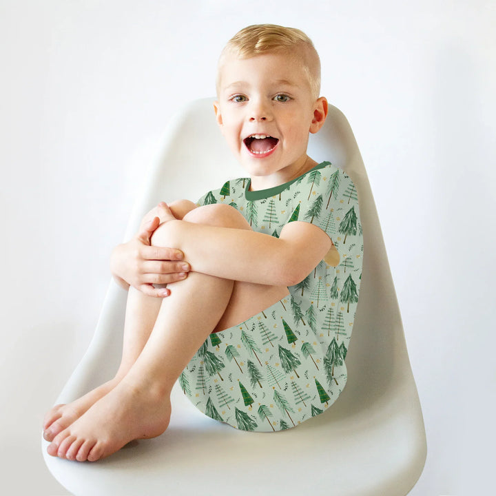 Green Christmas Tree Farm Two Piece Short Sleeve Shorts Pajama Set , Green Christmas Tree Farm Two Piece Short Sleeve Shorts Pajama Set - 12-18M