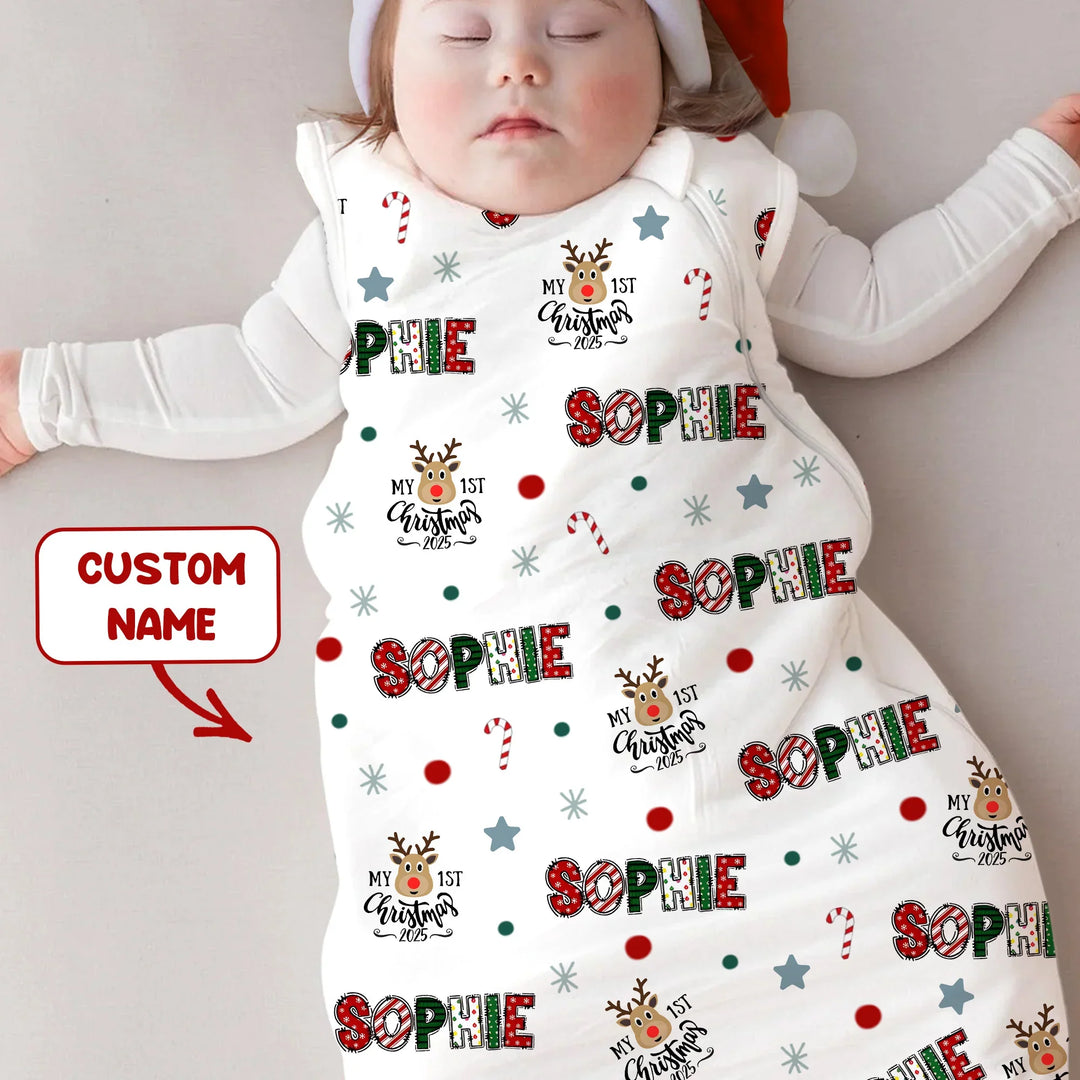 Custom Name "My First Christmas 2025" - Sleep Bag (S) , Custom Name "My First Christmas 2025" - Sleep Bag (S) - XS / 0.5 TOG