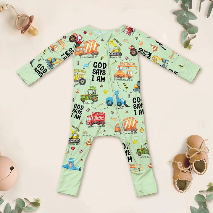 God Says I Am Boy Convertible Zippy , God Says I Am Boy Convertible Zippy - 0-3M / Green