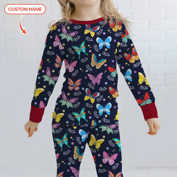 Zweiteiliges Langarm-Pyjama-Set mit Sommerfrüchten