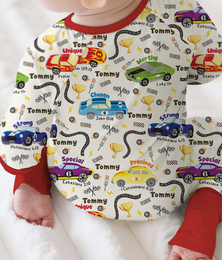 Racing Fun God Says I Am Custom Name Convertible Zippy , Racing Fun God Says I Am Custom Name Convertible Zippy - 0-3M