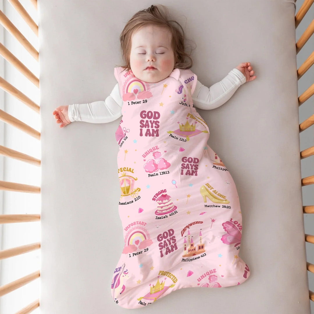 God Says I Am Girl Sleep Bag 1.0 TOG , God Says I Am Girl Sleep Bag 1.0 TOG - XS / White