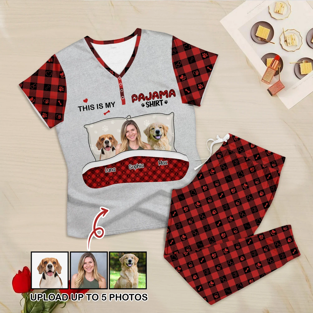 Custom Photo "This is My Pajama Shirt" for Women – Cool and Cozy , Custom Photo "This is My Pajama Shirt" for Women – Cool and Cozy - Mix Pajama / S