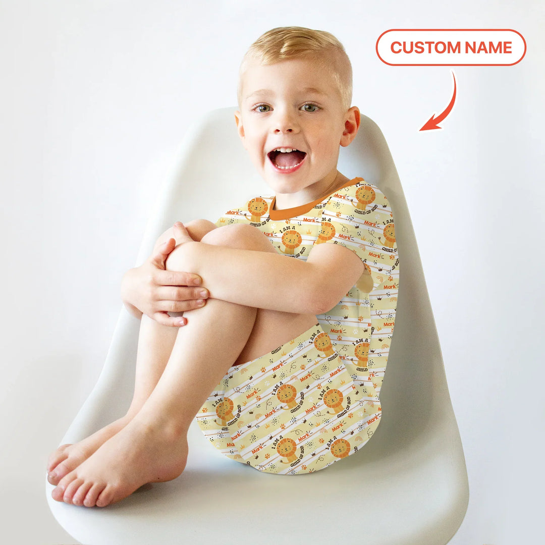 I Am A Child Of God Custom Name Boy Two Piece Short Sleeve Shorts Pajama Set , I Am A Child Of God Custom Name Boy Two Piece Short Sleeve Shorts Pajama Set - 12-18M