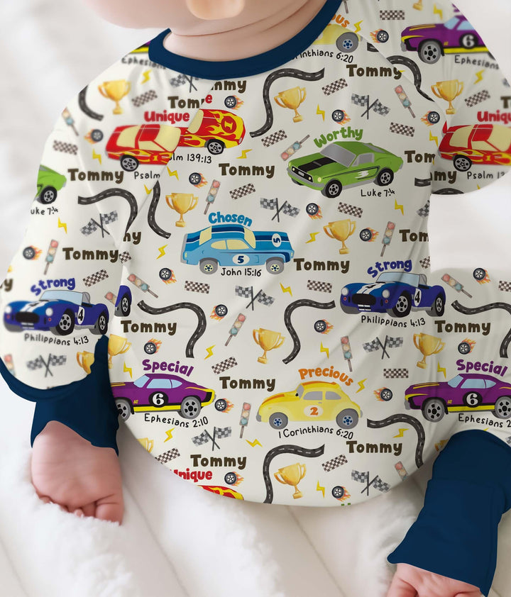 Racing Fun God Says I Am Custom Name Convertible Zippy , Racing Fun God Says I Am Custom Name Convertible Zippy - 0-3M