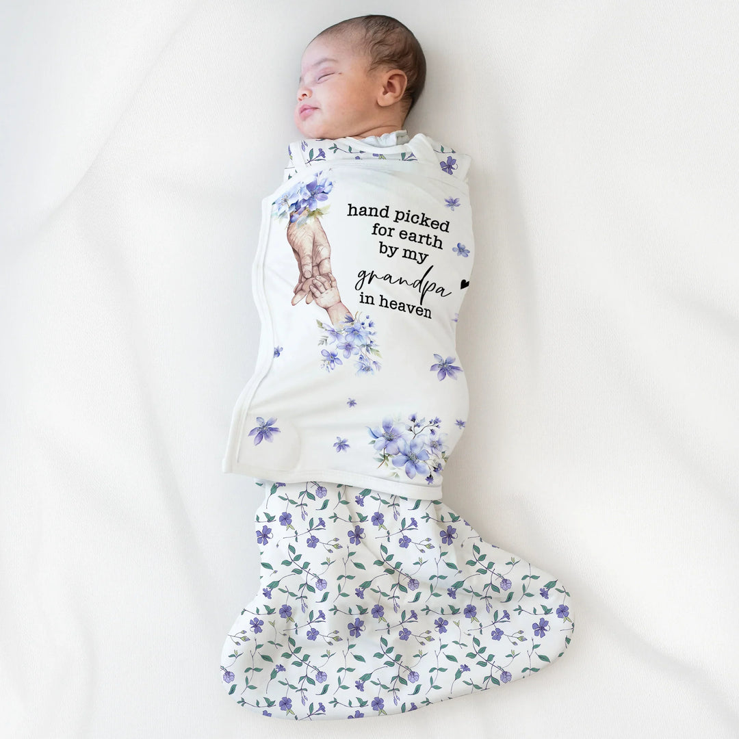 Custom Floral Sleep Bag Swaddler - Hand picked for earth , Custom Floral Sleep Bag Swaddler - Hand picked for earth - XS