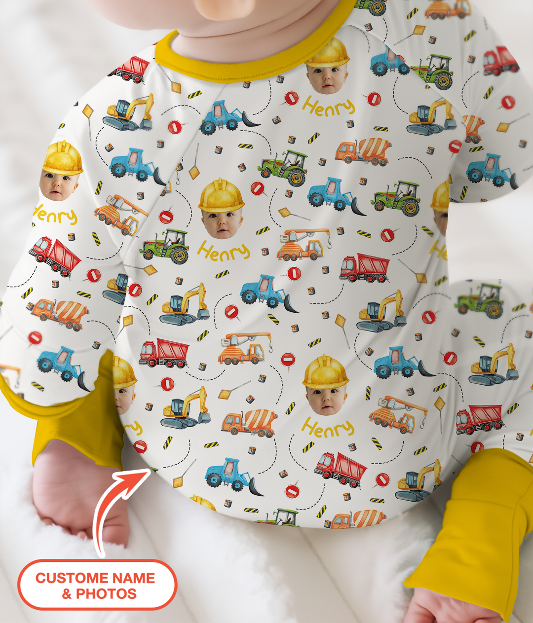 Custom Photo Little Construction Heroes Convertible Zippy