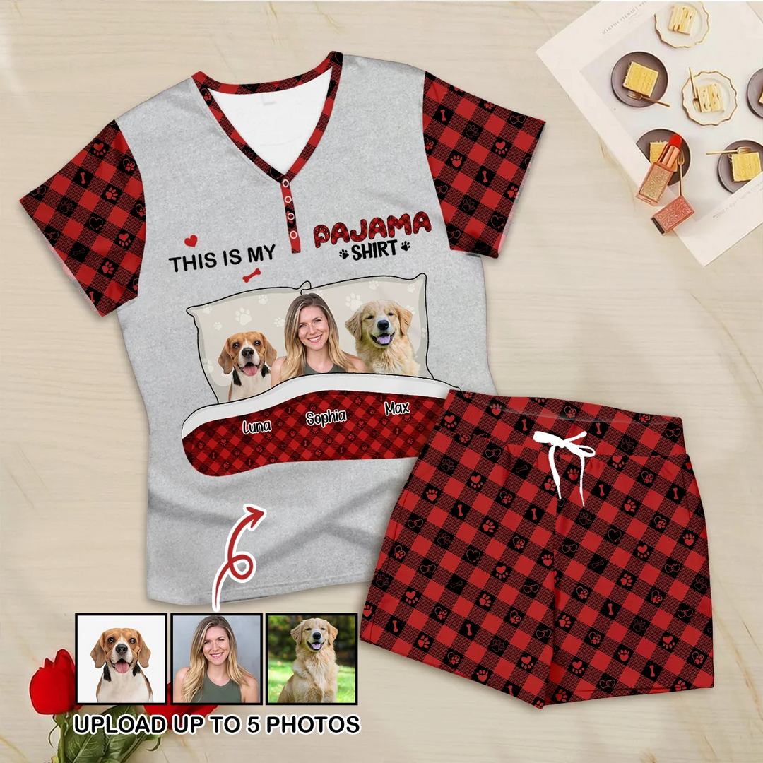 Custom Photo "This is My Pajama Shirt" for Women – Cool and Cozy , Custom Photo "This is My Pajama Shirt" for Women – Cool and Cozy - Short Pajama / S