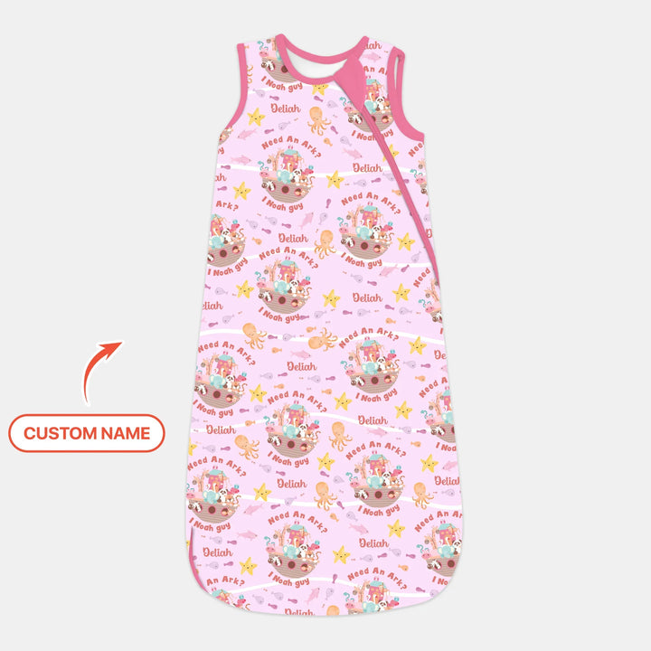 Noah’s Ark Custom Name Girl Sleep Bag , Noah’s Ark Custom Name Girl Sleep Bag - XS / 0.5 TOG