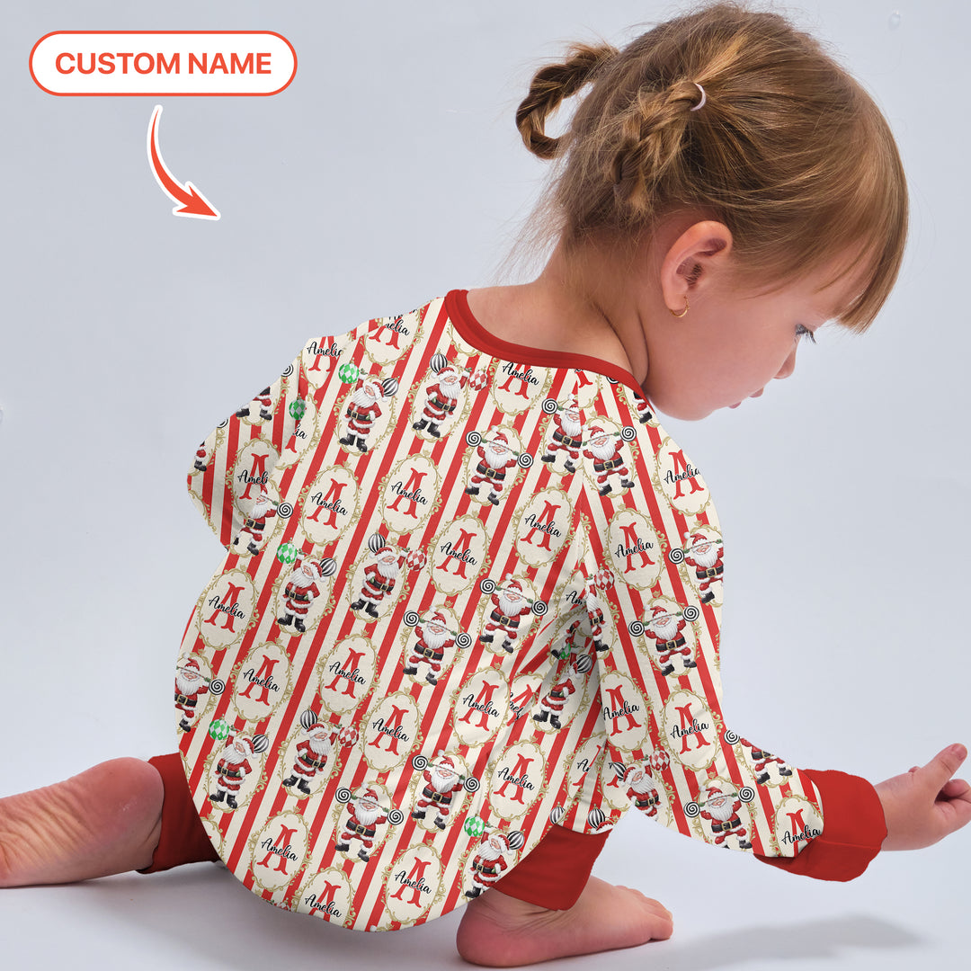 Custom Name Santa Stripes Convertible Zippy