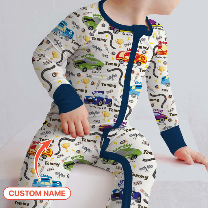 Racing Fun God Says I Am Custom Name Convertible Zippy , Racing Fun God Says I Am Custom Name Convertible Zippy - 0-3M