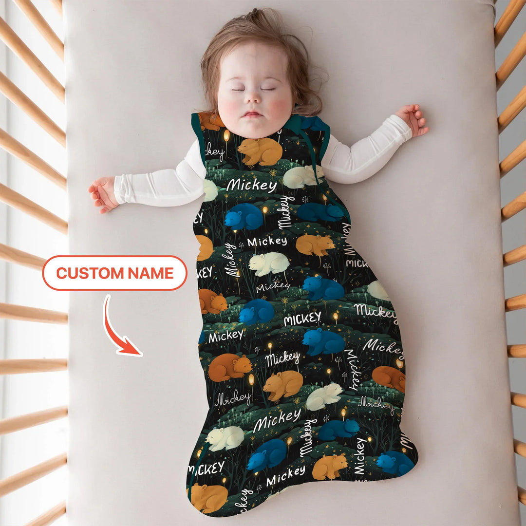 Woodland Whimsy Custom Name Sleep Bag , Woodland Whimsy Custom Name Sleep Bag - XS / 0.5 TOG