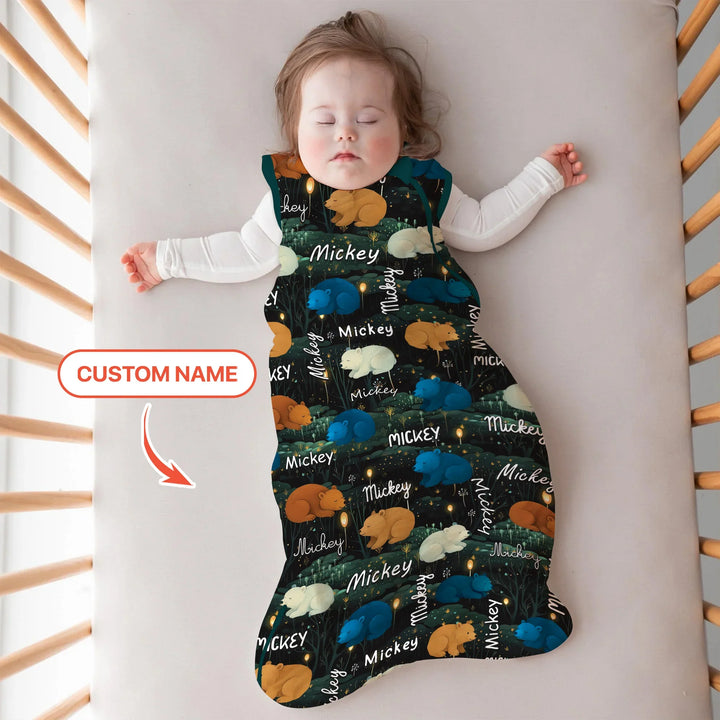 Woodland Whimsy Custom Name Sleep Bag , Woodland Whimsy Custom Name Sleep Bag - XS / 0.5 TOG
